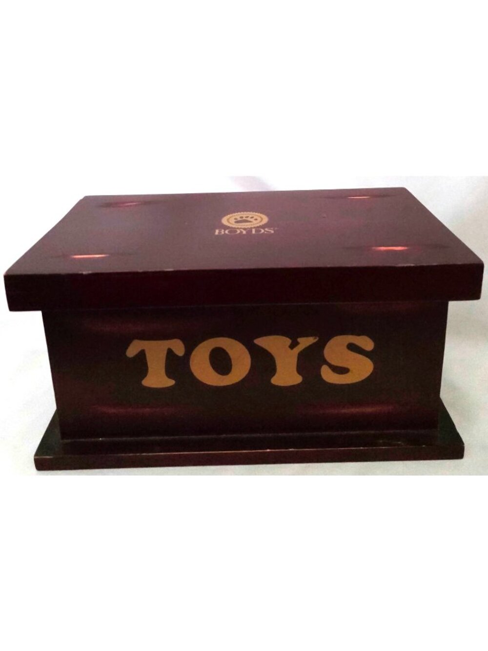Boyds Bears TOYS Wood Chest toy box of Friendship & Memories riser storage EMPTY